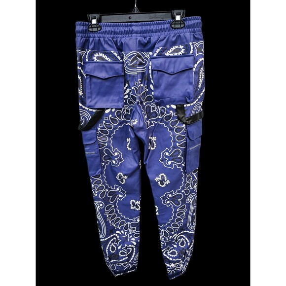 Guapi Pants Mens 32 Purple Bandana Cargo PU Leather LimitedEdition Aaron Wilhelm - Picture 3 of 16